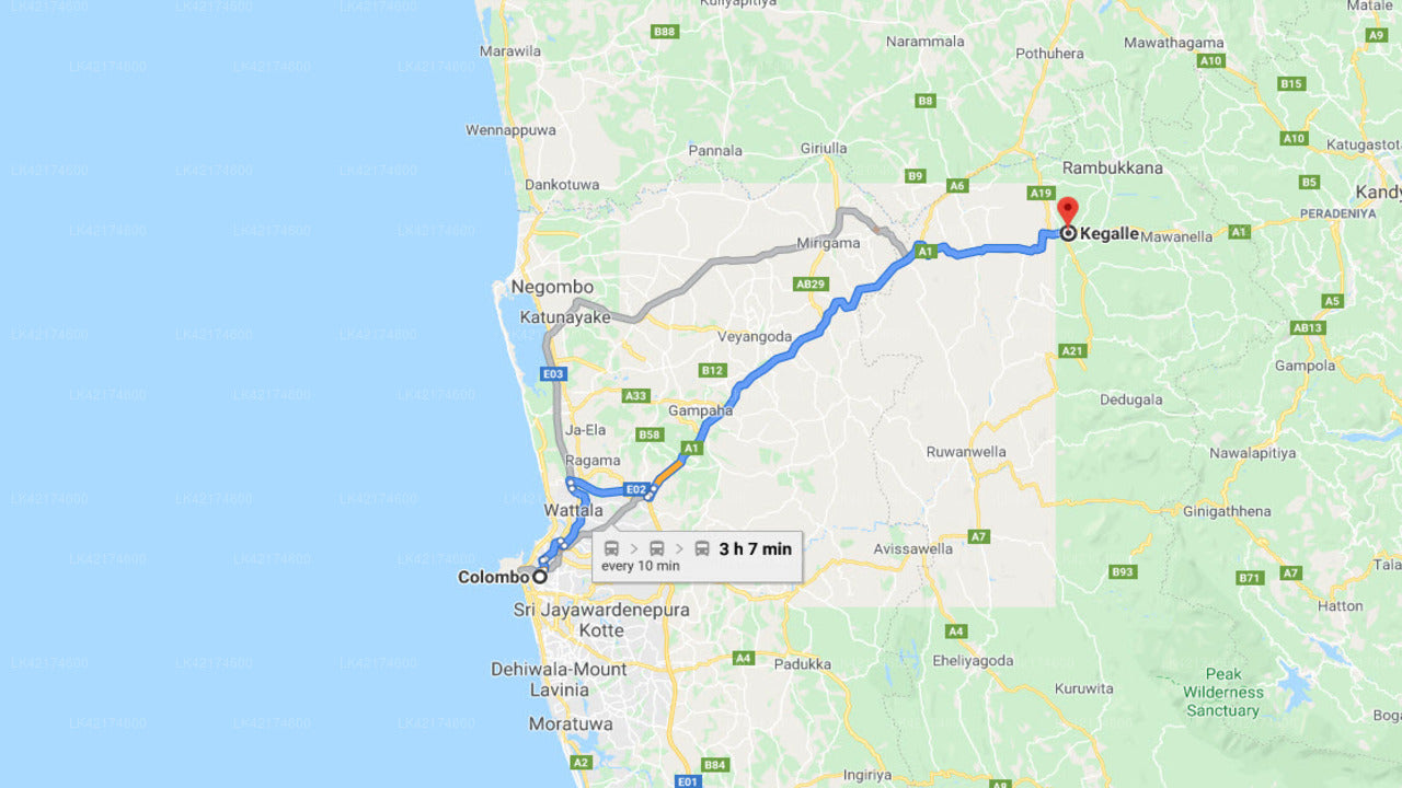 Privater Transfer von Colombo City nach Kegalle City
