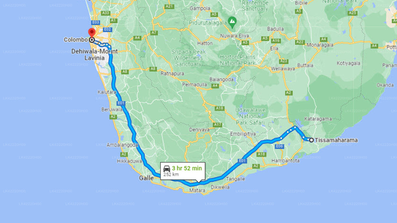 Privater Transfer von Tissamaharama City nach Colombo City