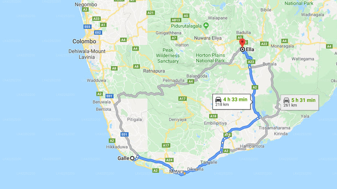 Privater Transfer von Galle City nach Ella City