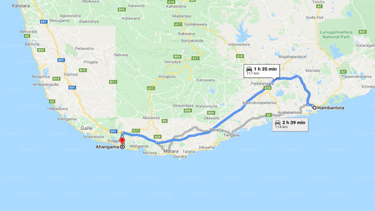 Privater Transfer von Hambantota City nach Ahangama City