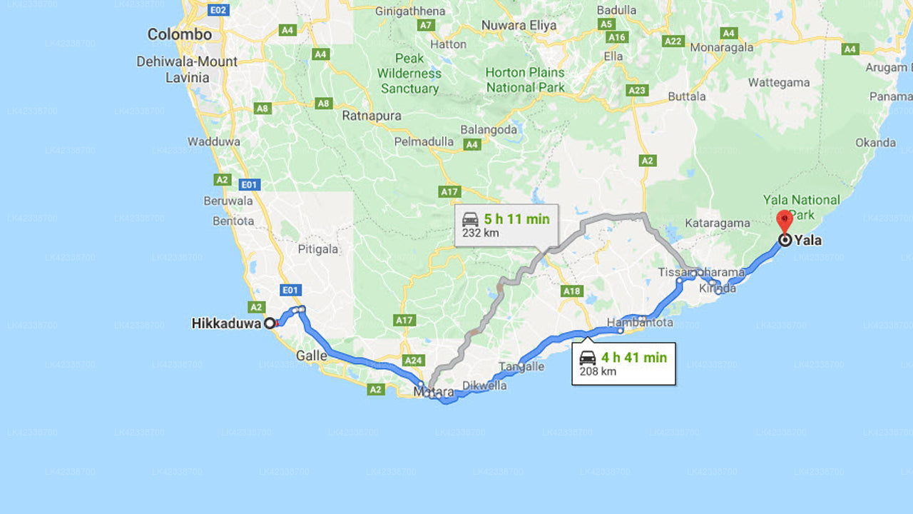 Privater Transfer von Hikkaduwa nach Yala