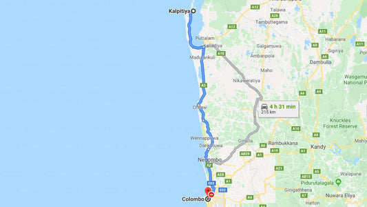 Privater Transfer von Kalpitiya City nach Colombo City
