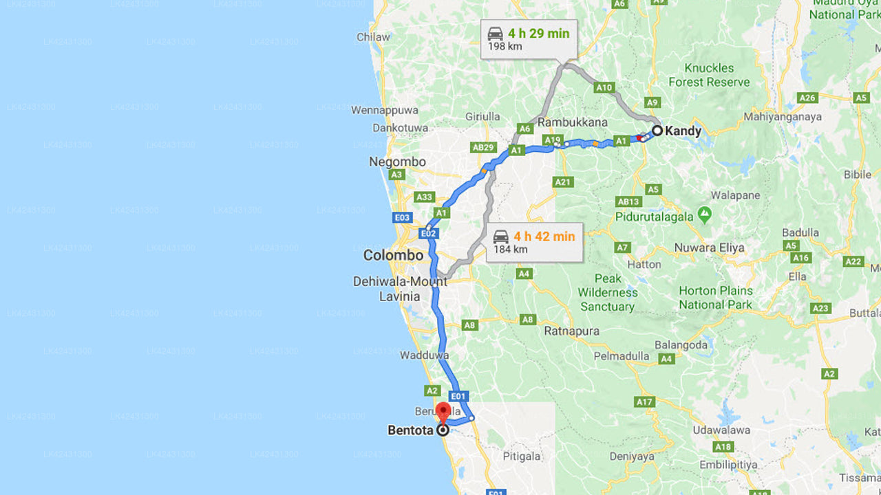 Privater Transfer von Kandy City nach Bentota City