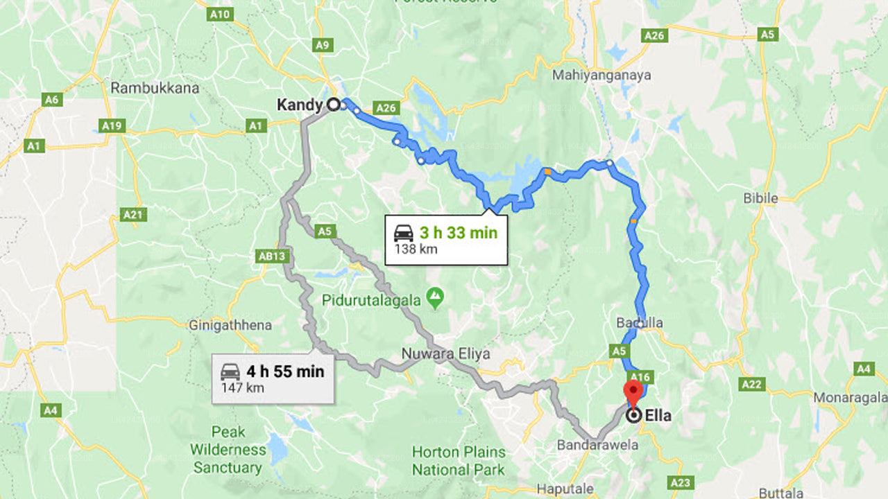 Privater Transfer von Kandy City nach Ella City