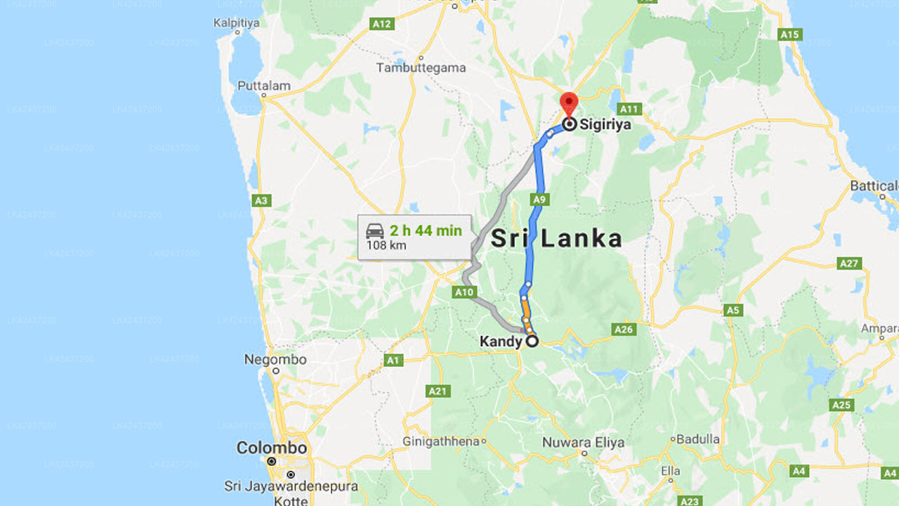 Privater Transfer von Kandy City nach Sigiriya City