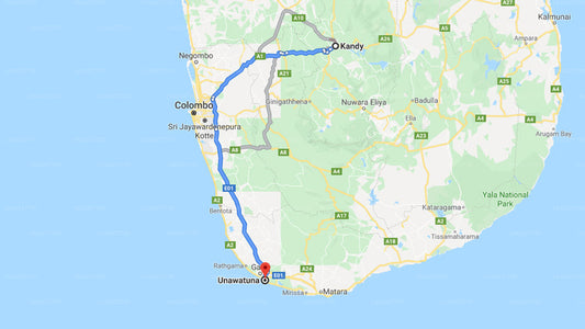 Privater Transfer von Kandy City nach Unawatuna City