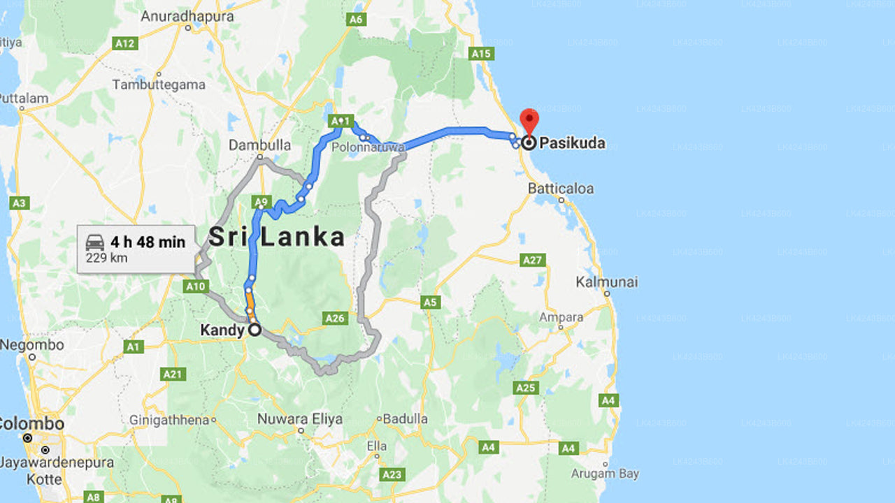 Privater Transfer von Kandy City nach Pasikuda City
