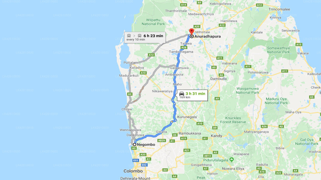 Privater Transfer von Negombo City nach Anuradhapura City