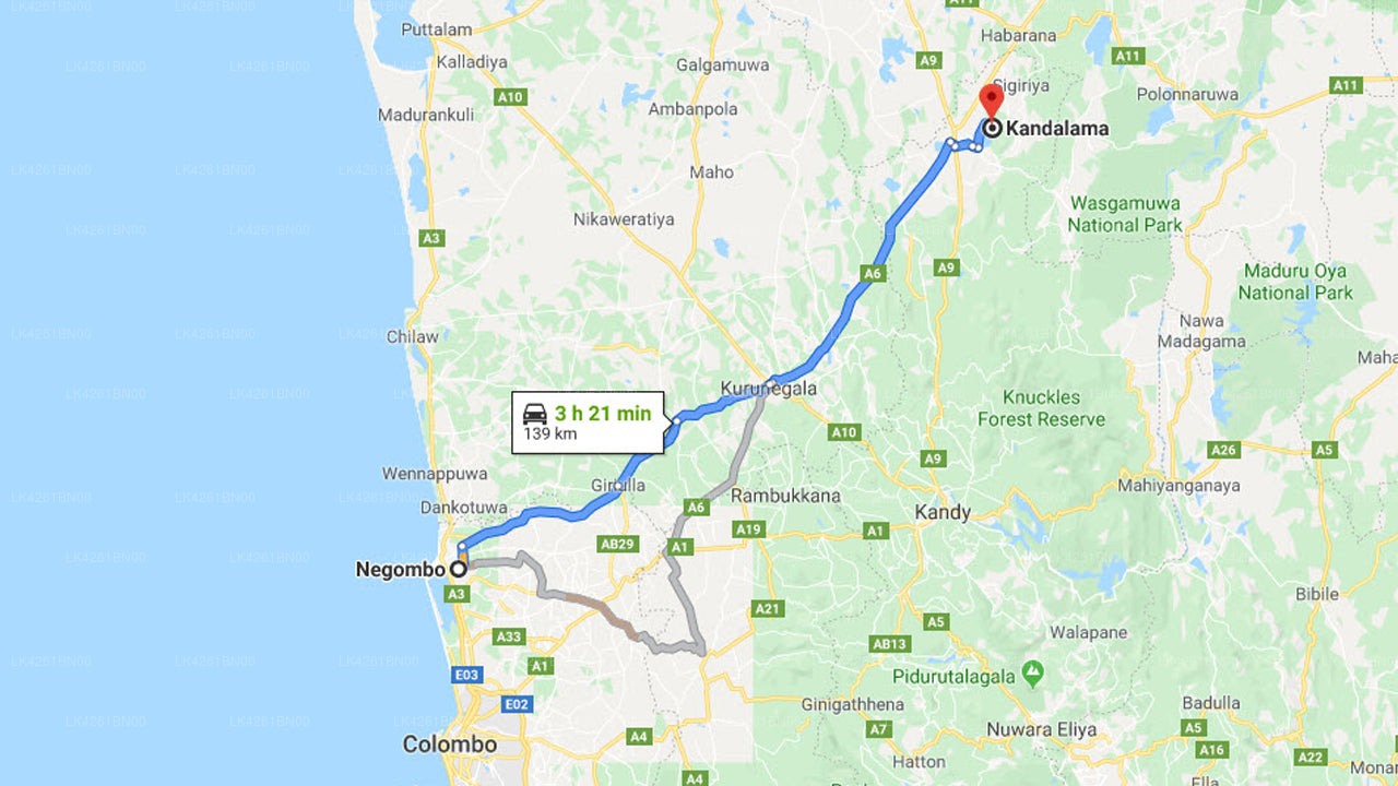 Privater Transfer von Negombo City nach Kandalama City