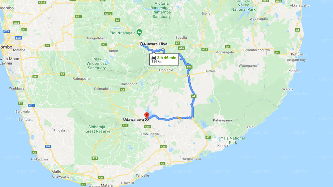 Privater Transfer von Nuwara Eliya City nach Ratnapura City