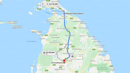 Privater Transfer von Elephant Pass City nach Anuradhapura City