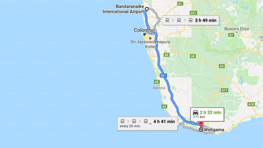 Transfer zwischen dem Flughafen Colombo (CMB) und der Villa Samsara, Weligama