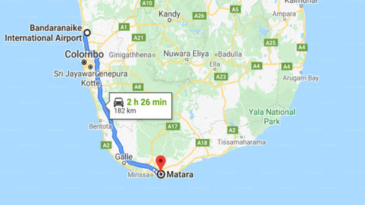 Transfer zwischen dem Flughafen Colombo (CMB) und dem Sanaya Mansion, Matara