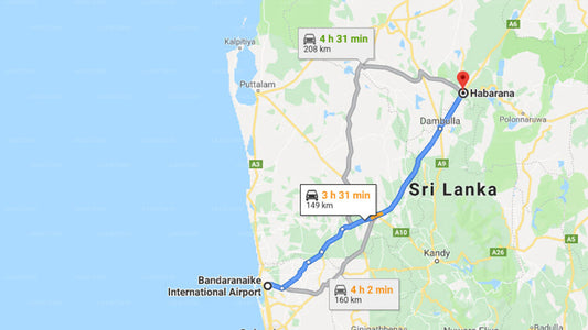 Transfer zwischen dem Flughafen Colombo (CMB) und dem Eagle's Wings Guest House, Habarana