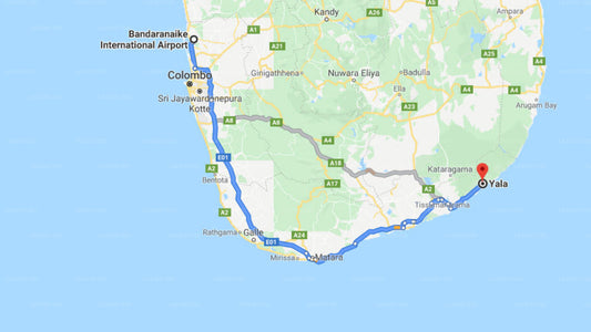 Transfer zwischen dem Flughafen Colombo (CMB) und Thippola, Yala
