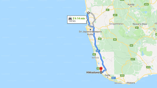 Transfer zwischen dem Flughafen Colombo (CMB) und dem Time N Tide Beach Resort, Hikkaduwa