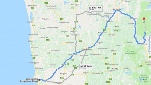 Transfer zwischen dem Flughafen Colombo (CMB) und dem Ashane Holiday Bungalow, Wasgamuwa
