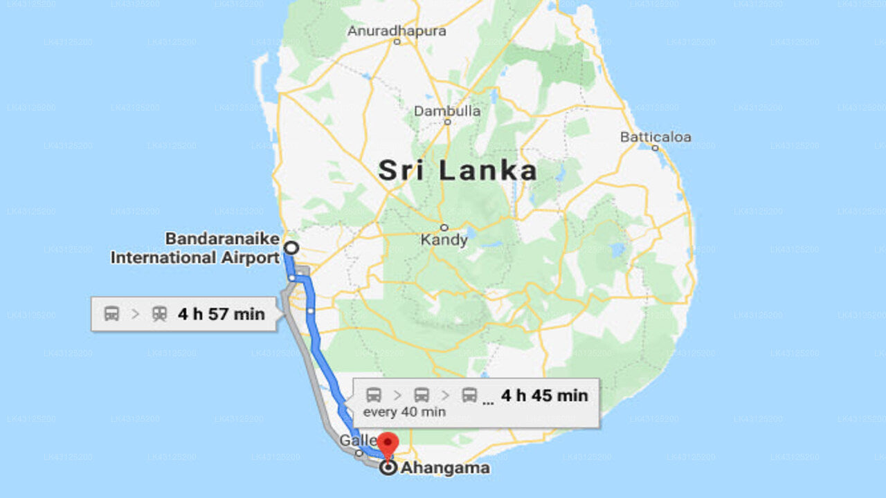 Transfer zwischen dem Flughafen Colombo (CMB) und dem Hotel Amelia, Ahangama