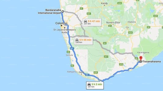Transfer zwischen dem Flughafen Colombo (CMB) und dem Pala Hotel, Tissamaharama