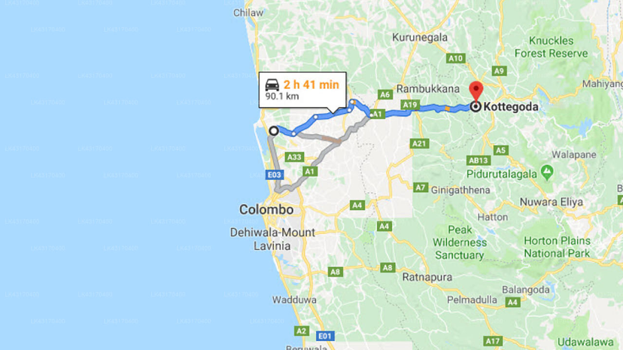 Transfer zwischen dem Flughafen Colombo (CMB) und der Villa Nicomar, Kottegoda