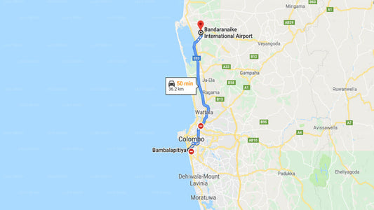 Transfer zwischen dem Flughafen Colombo (CMB) und Paradise Holidays, Bambalapitiya
