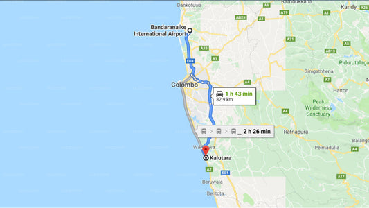 Transfer zwischen dem Flughafen Colombo (CMB) und der Emerald Villa, Kalutara