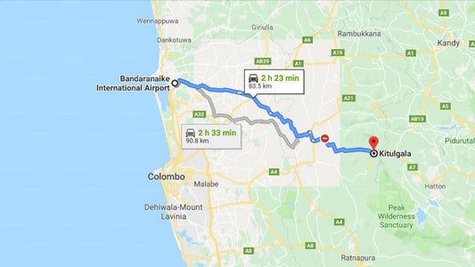 Transfer zwischen dem Flughafen Colombo (CMB) und dem Palmstone Retreat, Kitulgala