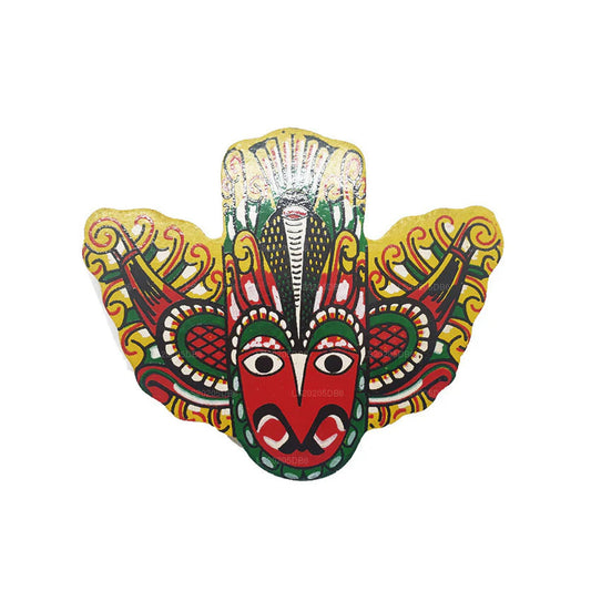Kühlschrankmagnet mit Gurulu-Raksha-Maske aus Sri Lanka