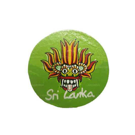 Kühlschrankmagnet mit Ginidal-Raksha-Maske aus Sri Lanka