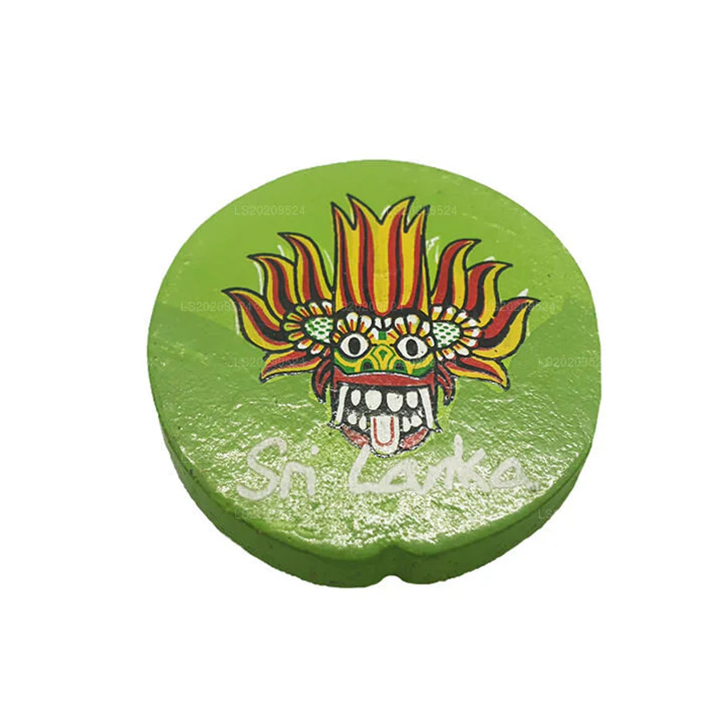 Kühlschrankmagnet mit Ginidal-Raksha-Maske aus Sri Lanka