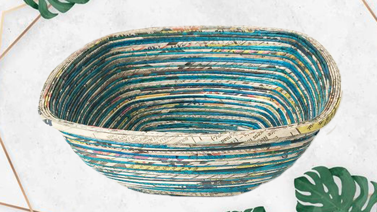 Handgefertigte Zeitungsschale (Quadrat, Groß)