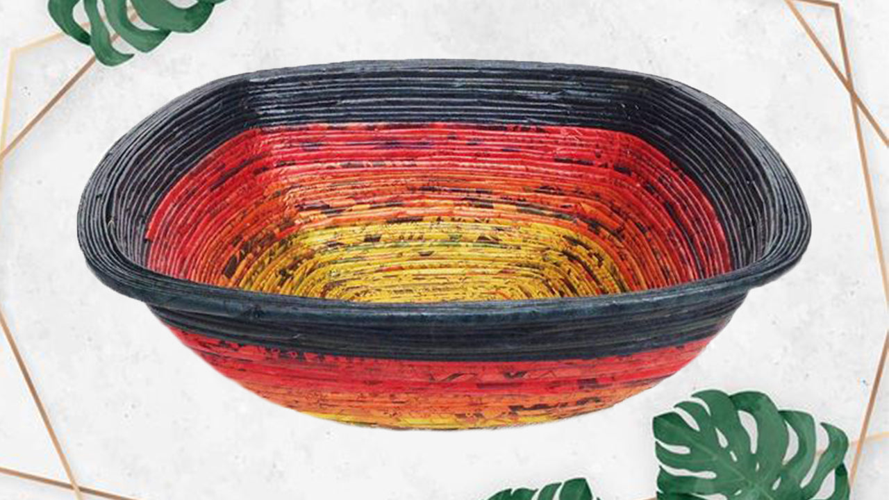 Handgefertigte Zeitungsschale (Quadrat, Groß)