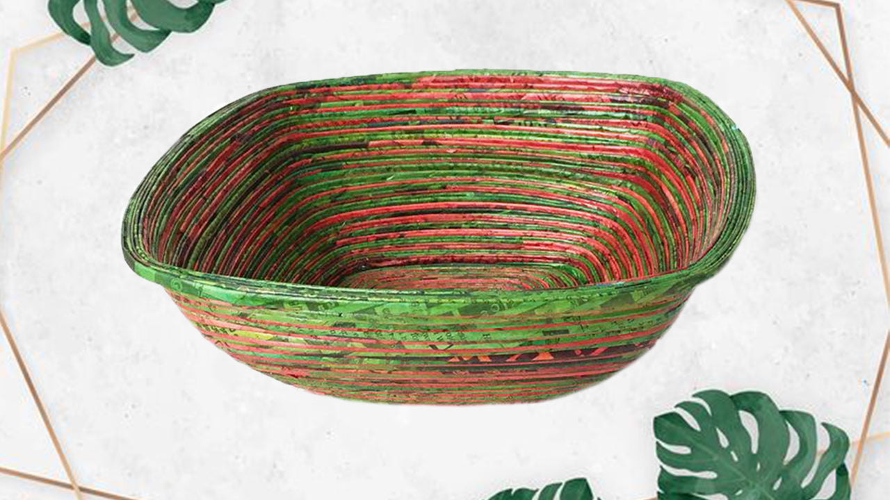 Handgefertigte Zeitungsschale (Quadrat, Groß)