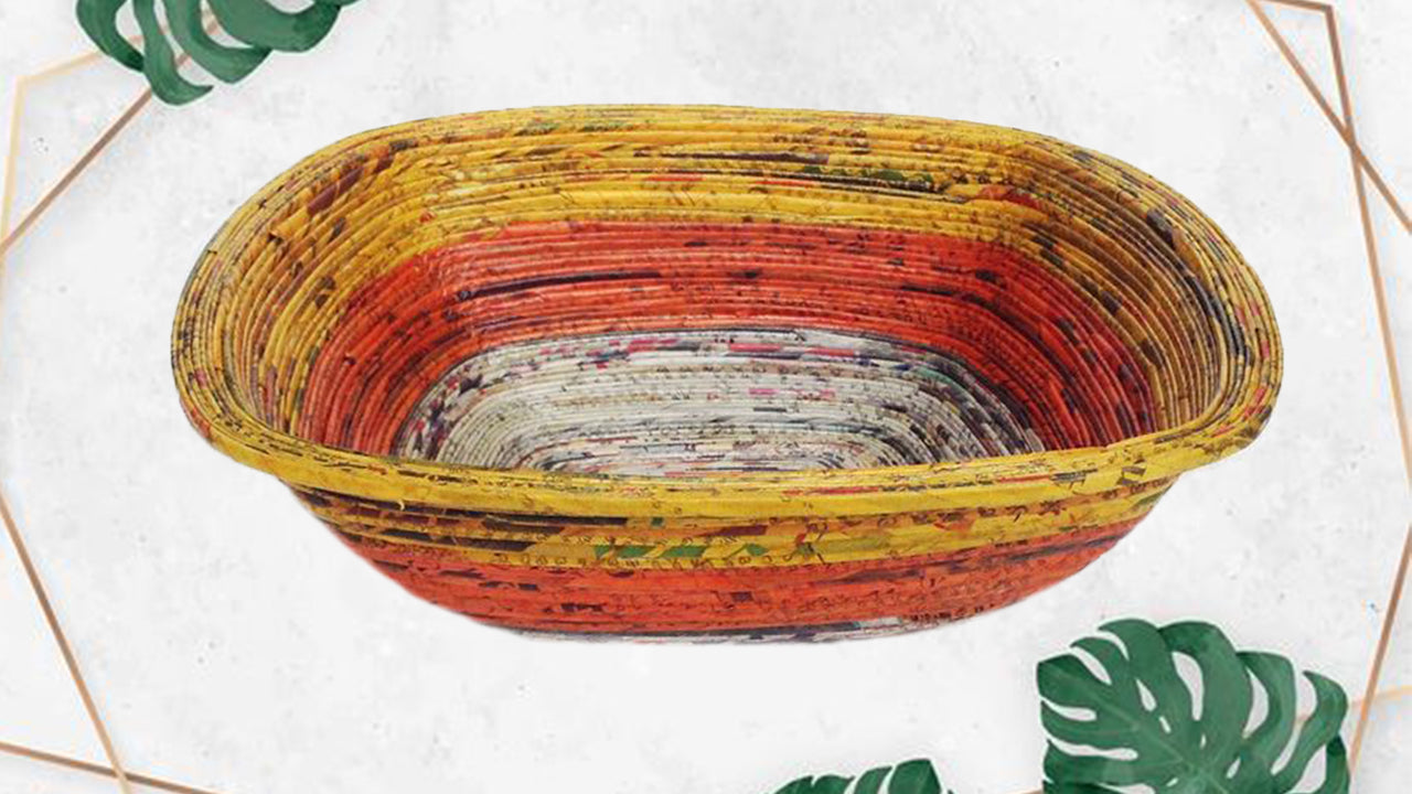 Handgefertigte Zeitungsschale (Quadrat, Groß)