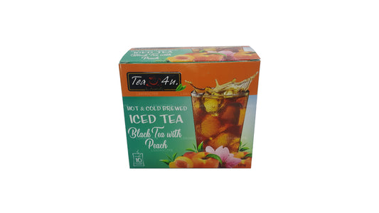 Tea4U Eistee Schwarztee mit Pfirsich 10 Teebeutel (120g)