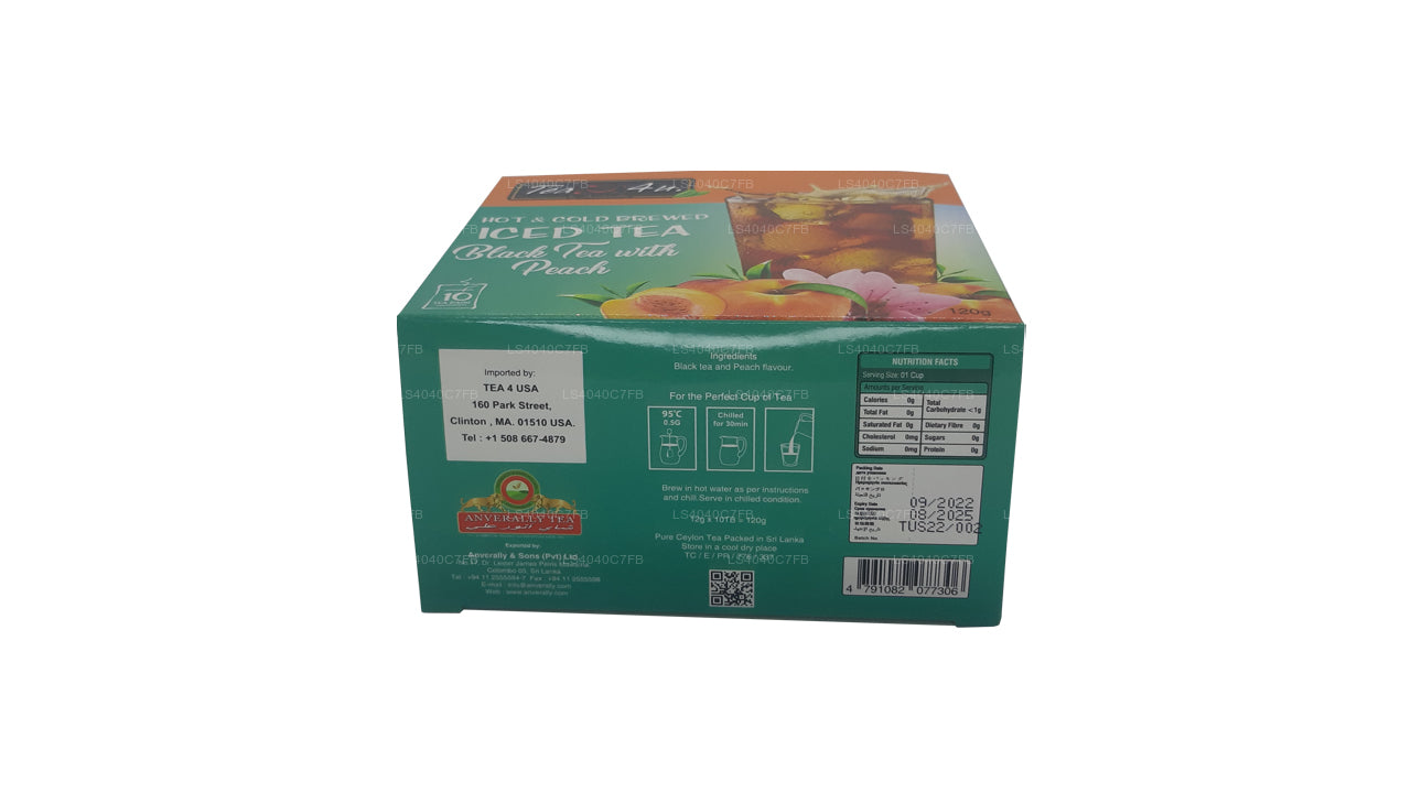 Tea4U Eistee Schwarztee mit Pfirsich 10 Teebeutel (120g)