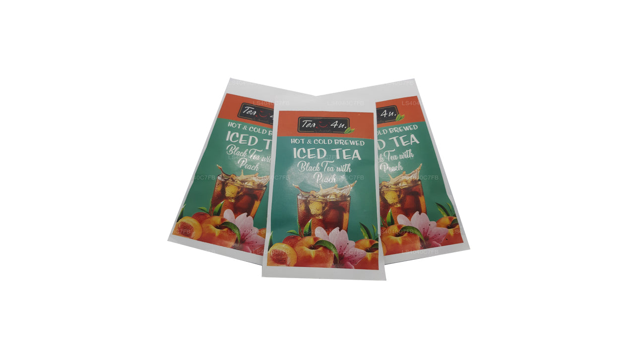 Tea4U Eistee Schwarztee mit Pfirsich 10 Teebeutel (120g)