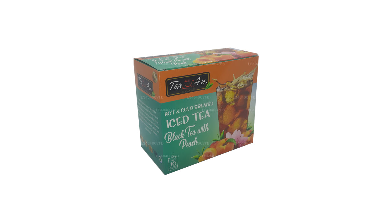 Tea4U Eistee Schwarztee mit Pfirsich 10 Teebeutel (120g)