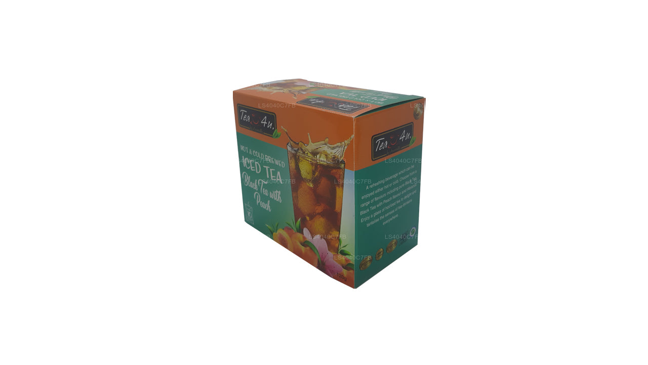 Tea4U Eistee Schwarztee mit Pfirsich 10 Teebeutel (120g)