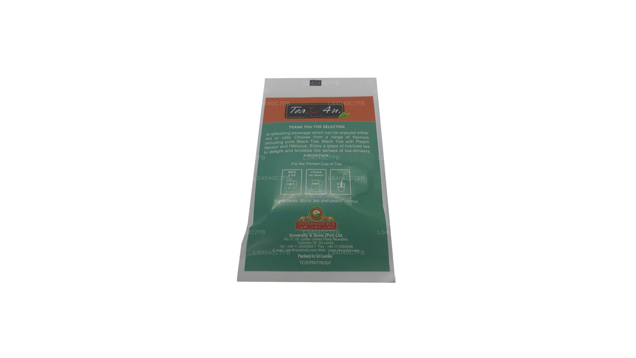 Tea4U Eistee Schwarztee mit Pfirsich 10 Teebeutel (120g)