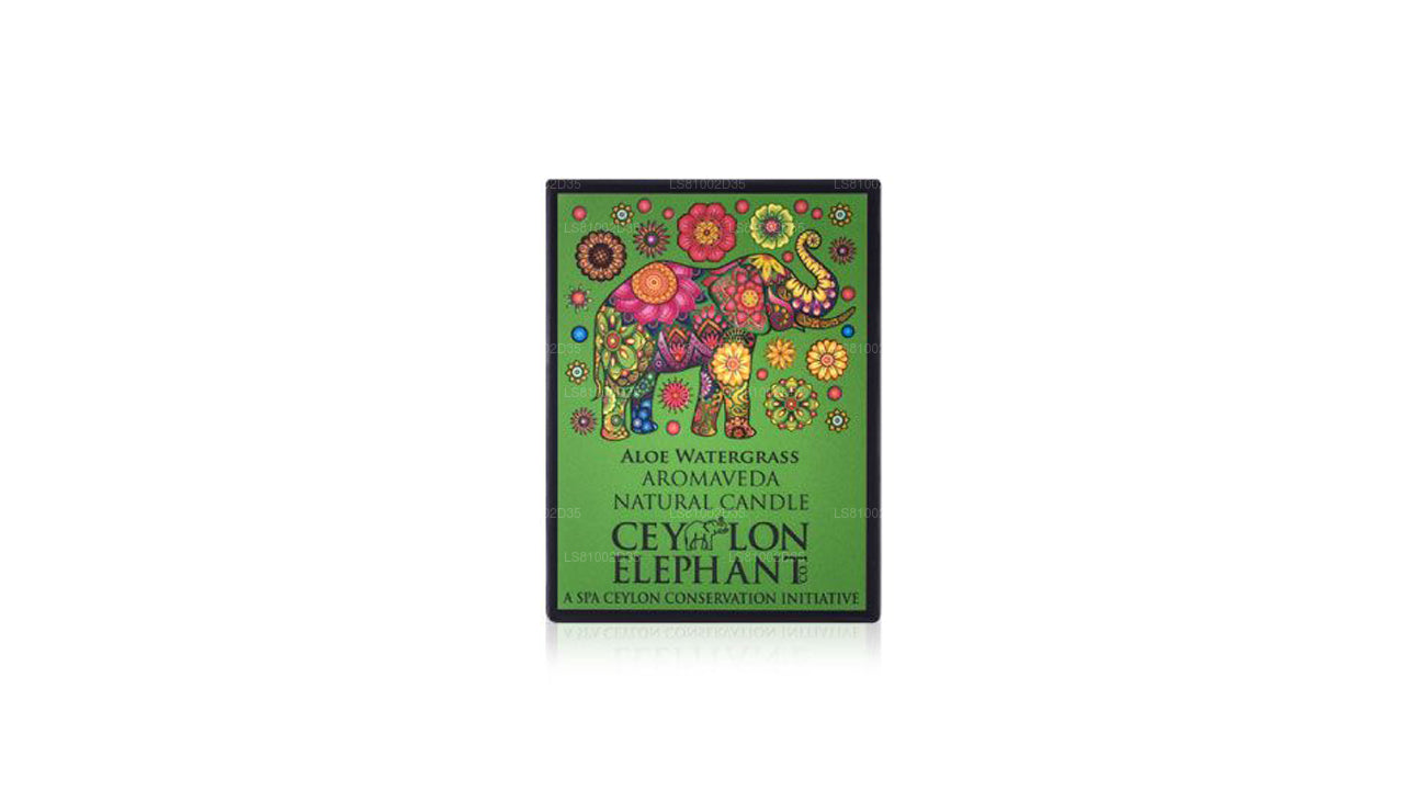 Spa Ceylon Ceylon Elefant Aloe Wassergras – Aromaveda natürliche Kerze (50 g)