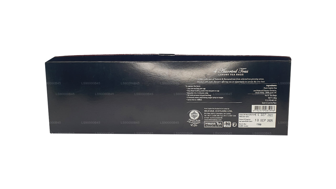 Mlesna Sensations, 4 Geschmacksrichtungen, sortierte Luxusfolien-Teebeutel (80 g)