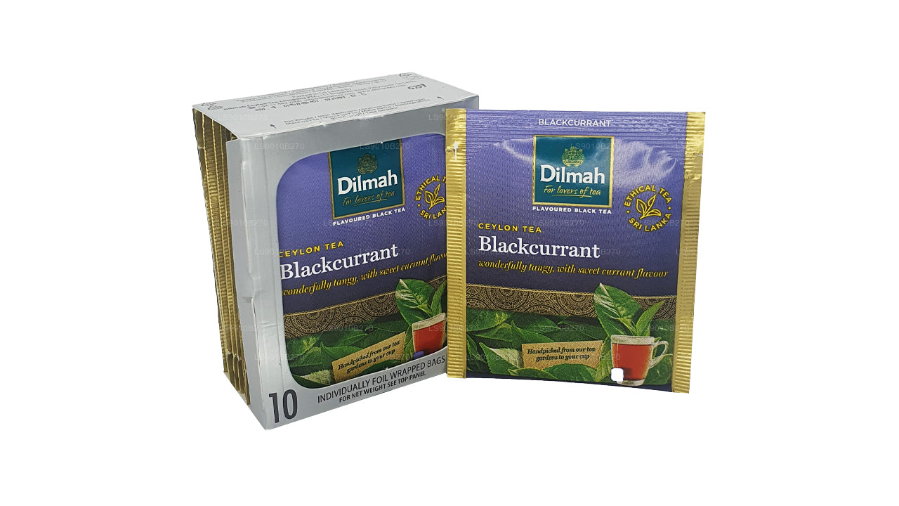 Dilmah Blackcurrent Tea (20 g), 10 einzeln in Folie verpackte Teebeutel