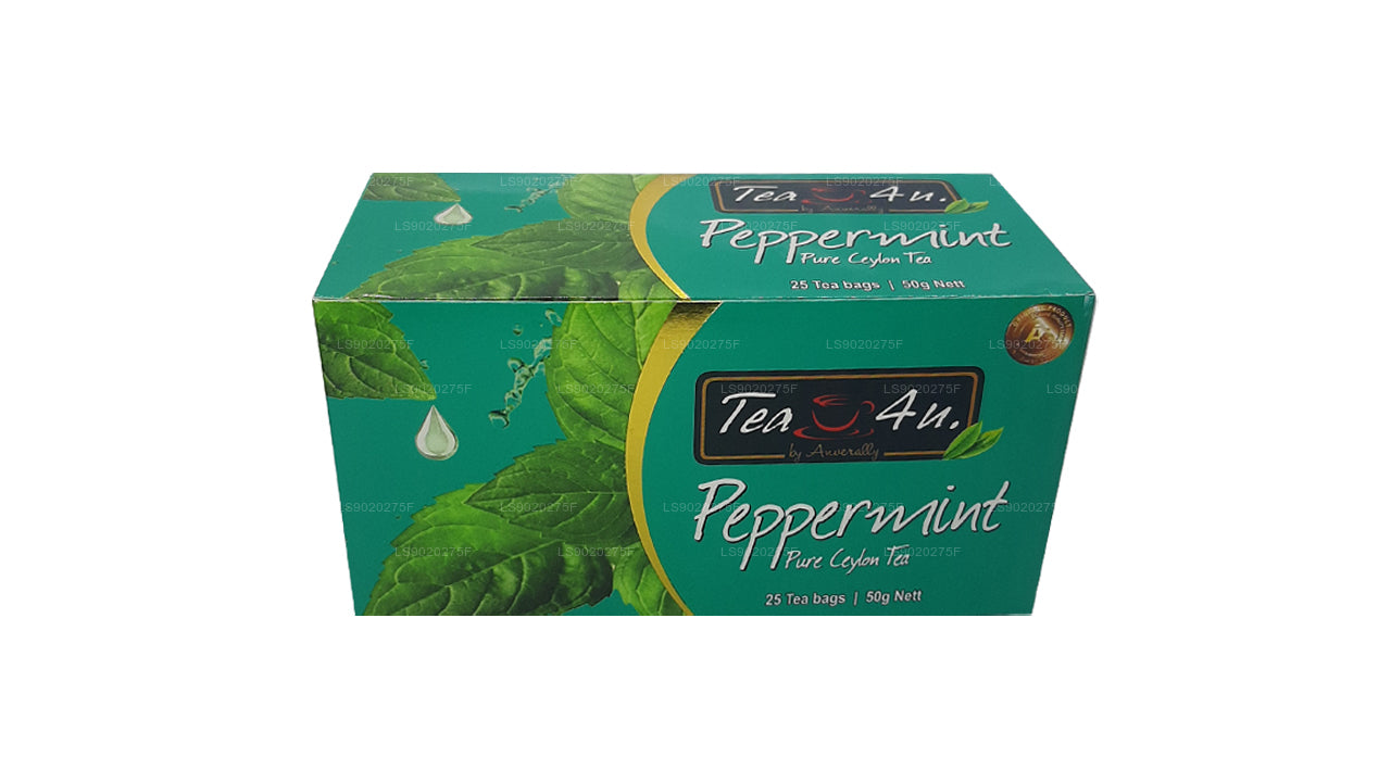 Tea4U Pfefferminz reiner Ceylon-Tee (50 g), 25 Teebeutel