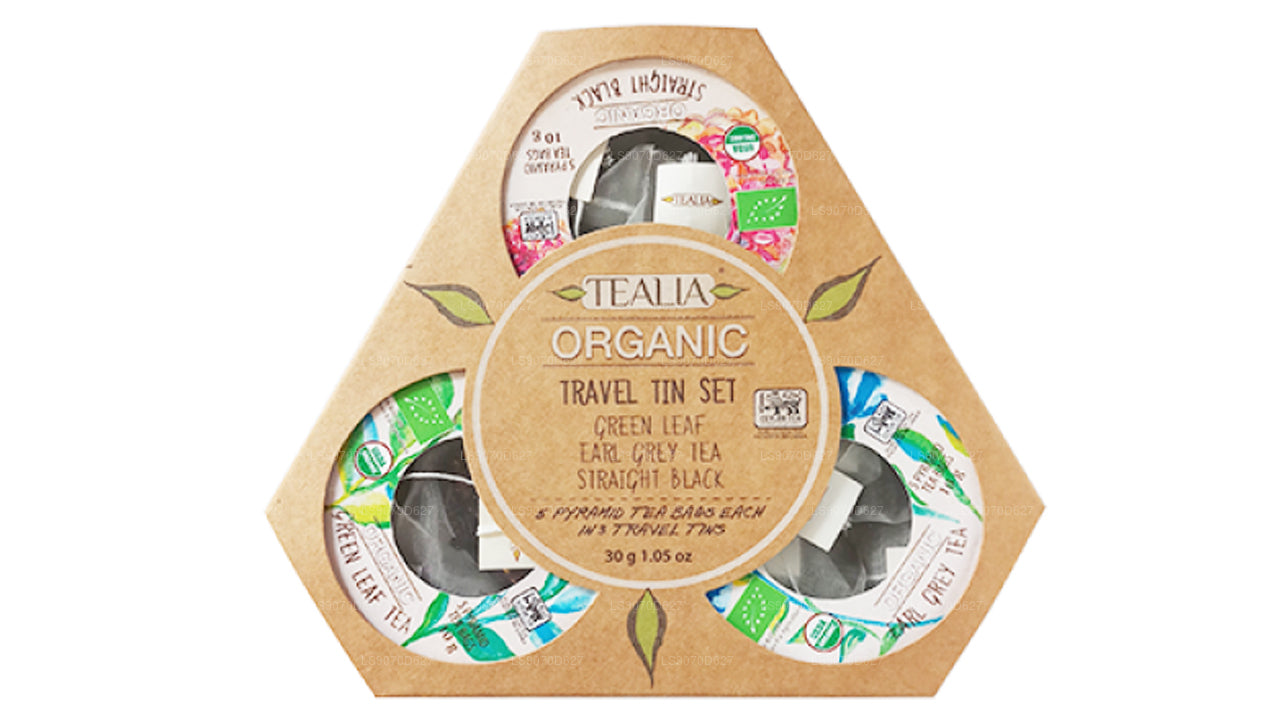 Tealia Bio-Reisepaket – Geschenktee „15 Pyramiden-Aufgussbeutel“ (30 g)