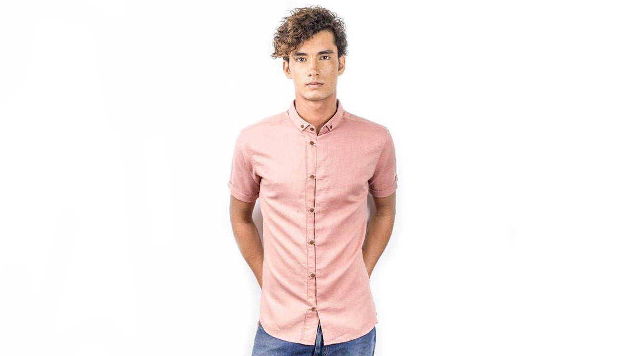 Kurzarmhemd aus Leinen-Baumwolle