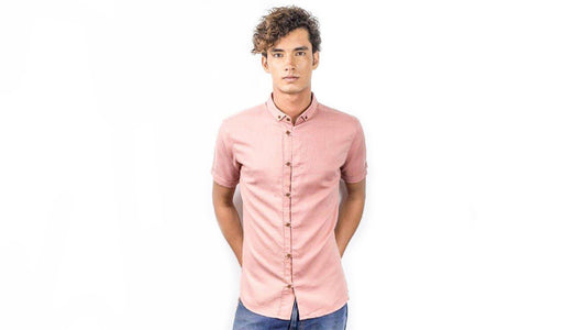 Kurzarmhemd aus Leinen-Baumwolle